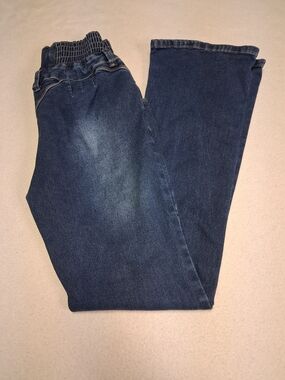 Dark Wash Elastic Waist Jeans